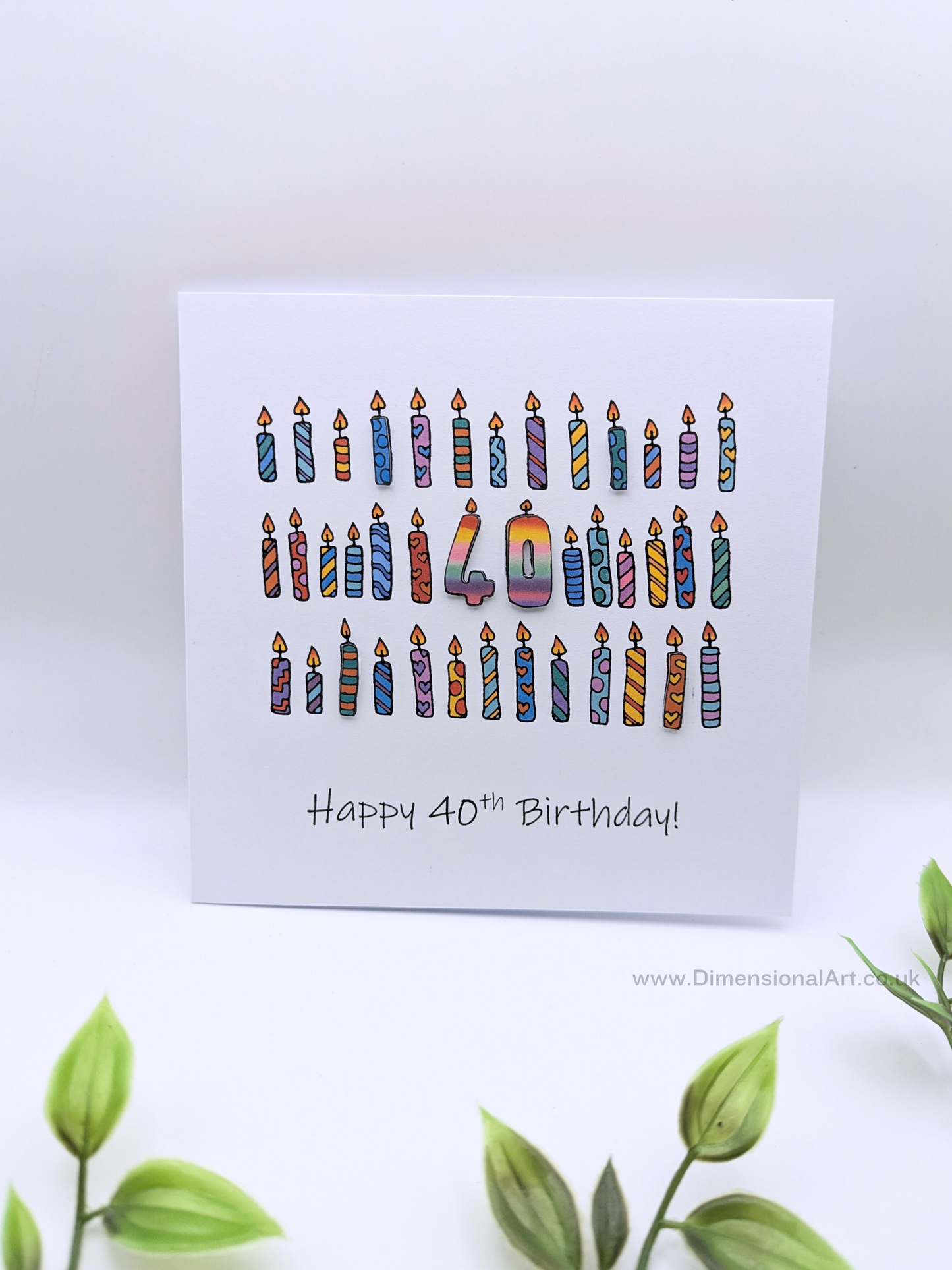40th Candles Birthday Card
