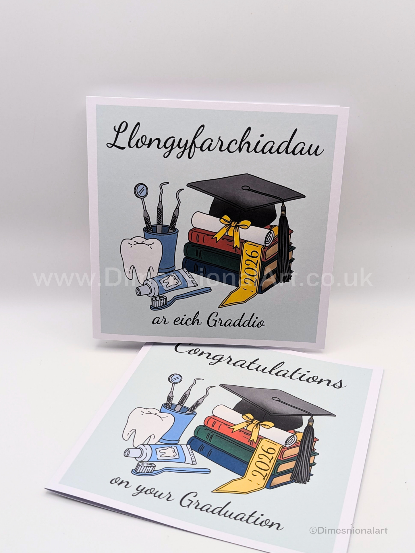 Llongyfarchiadau ar eich Graddio -  Graduation Card - Welsh  - Dentist- Dentist nurse