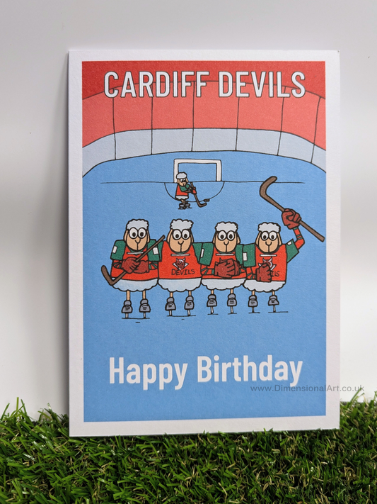Cardiff Devils Ice hocky Sheep Card