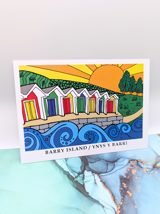Barry Island Beach huts Postcard