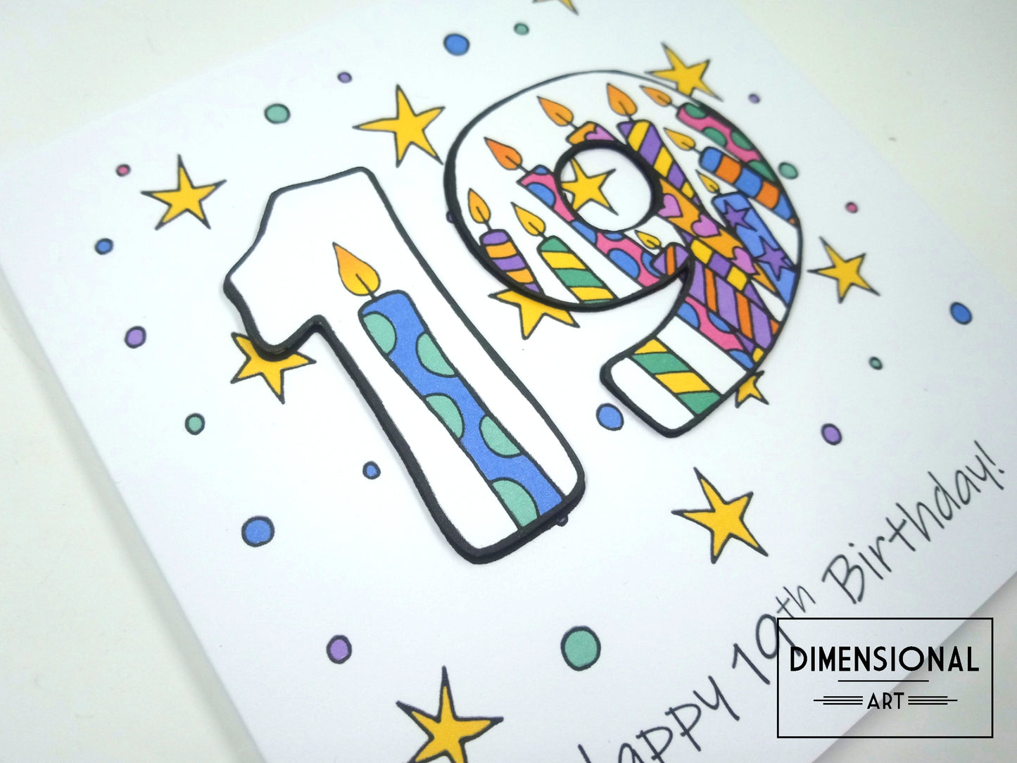 19th Number Candles Birthday Card