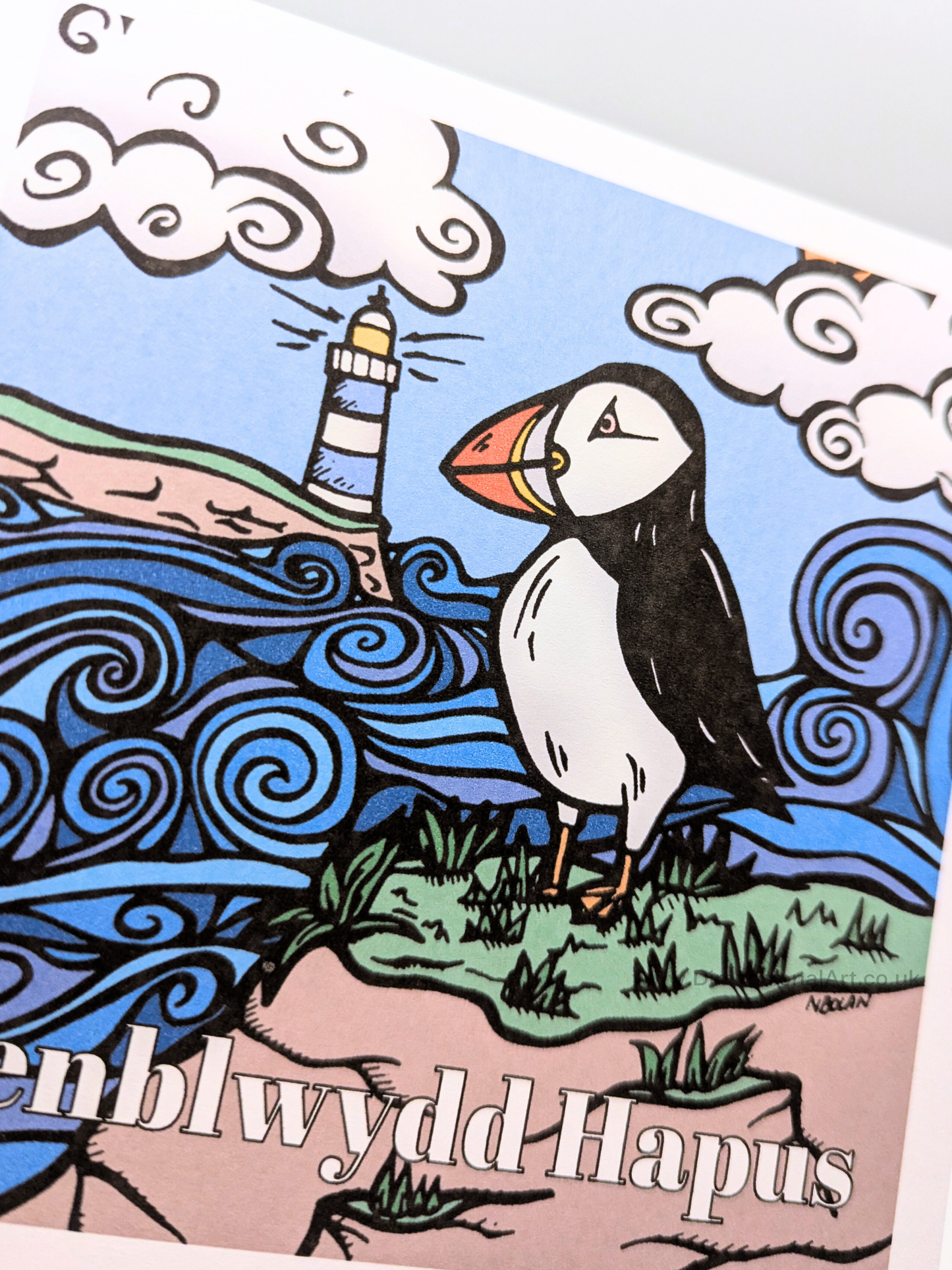Puffin Penblwydd Hapus (Birthday Card)