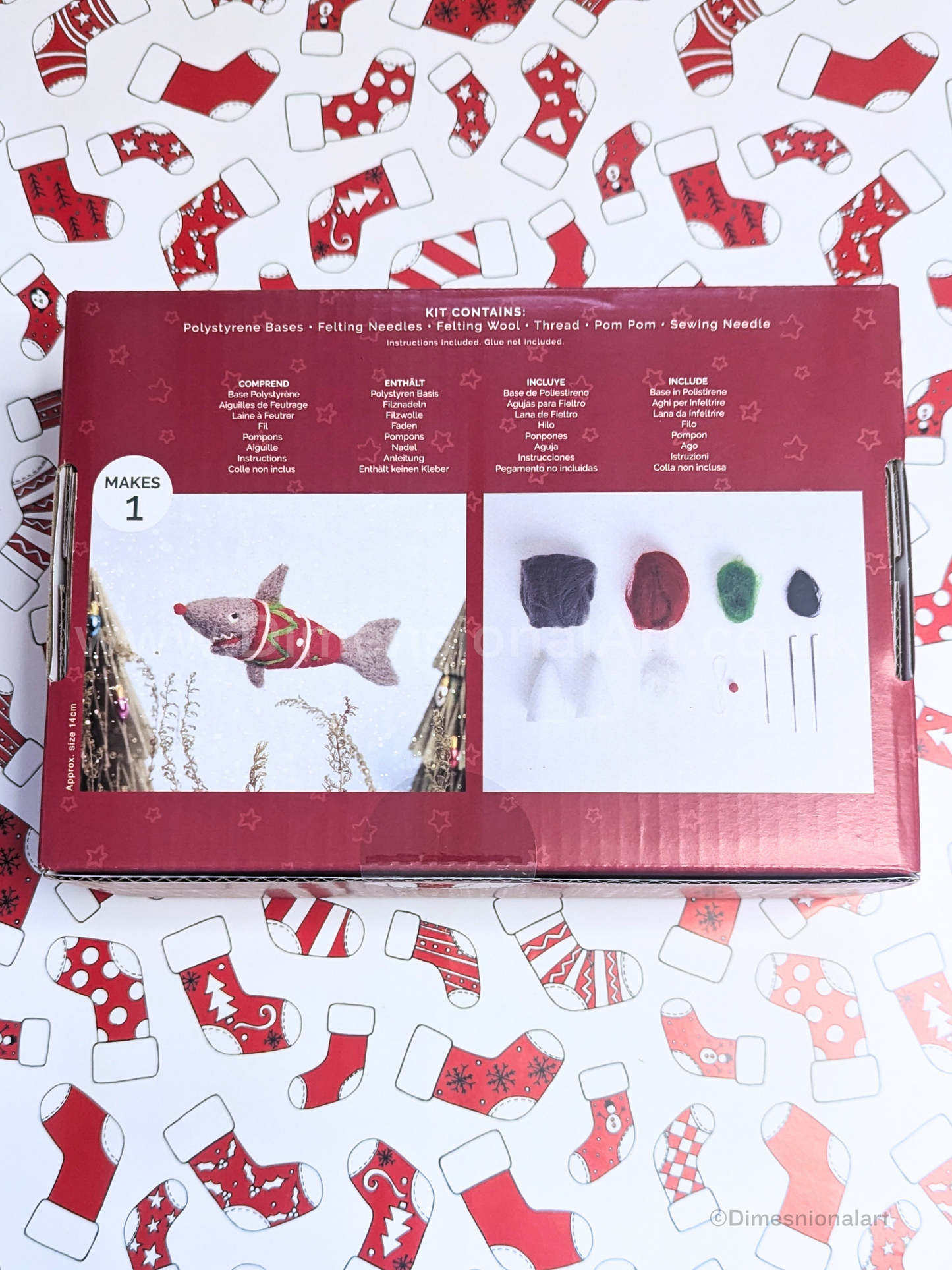 Simply Make Needle Felting Kit Christmas, Santa Jaws, Shark