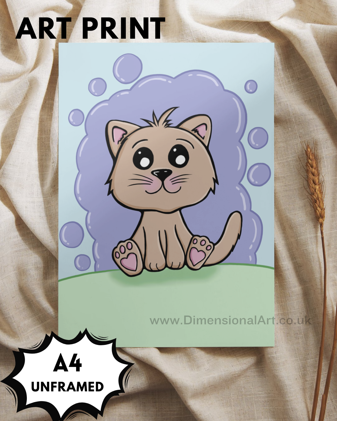 Cute Cat A4 Print