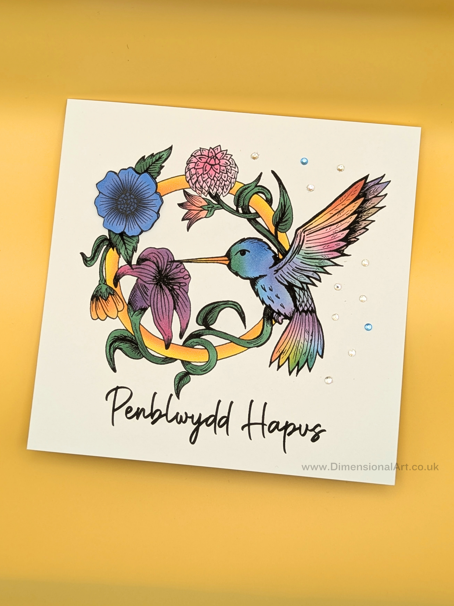 Humming Bird Penblwydd (Birthday Card)