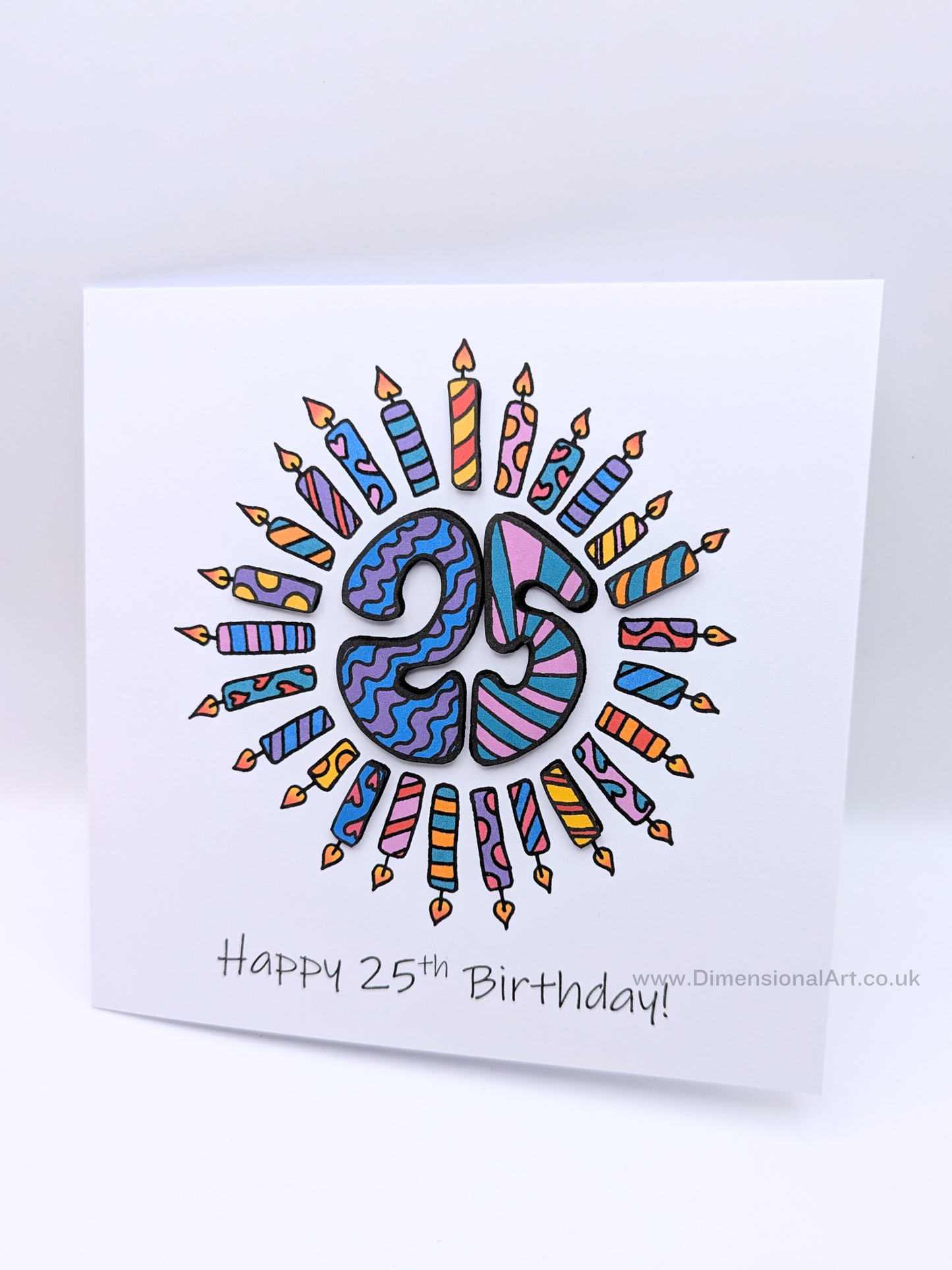 25th Candles Birthday Card 25th