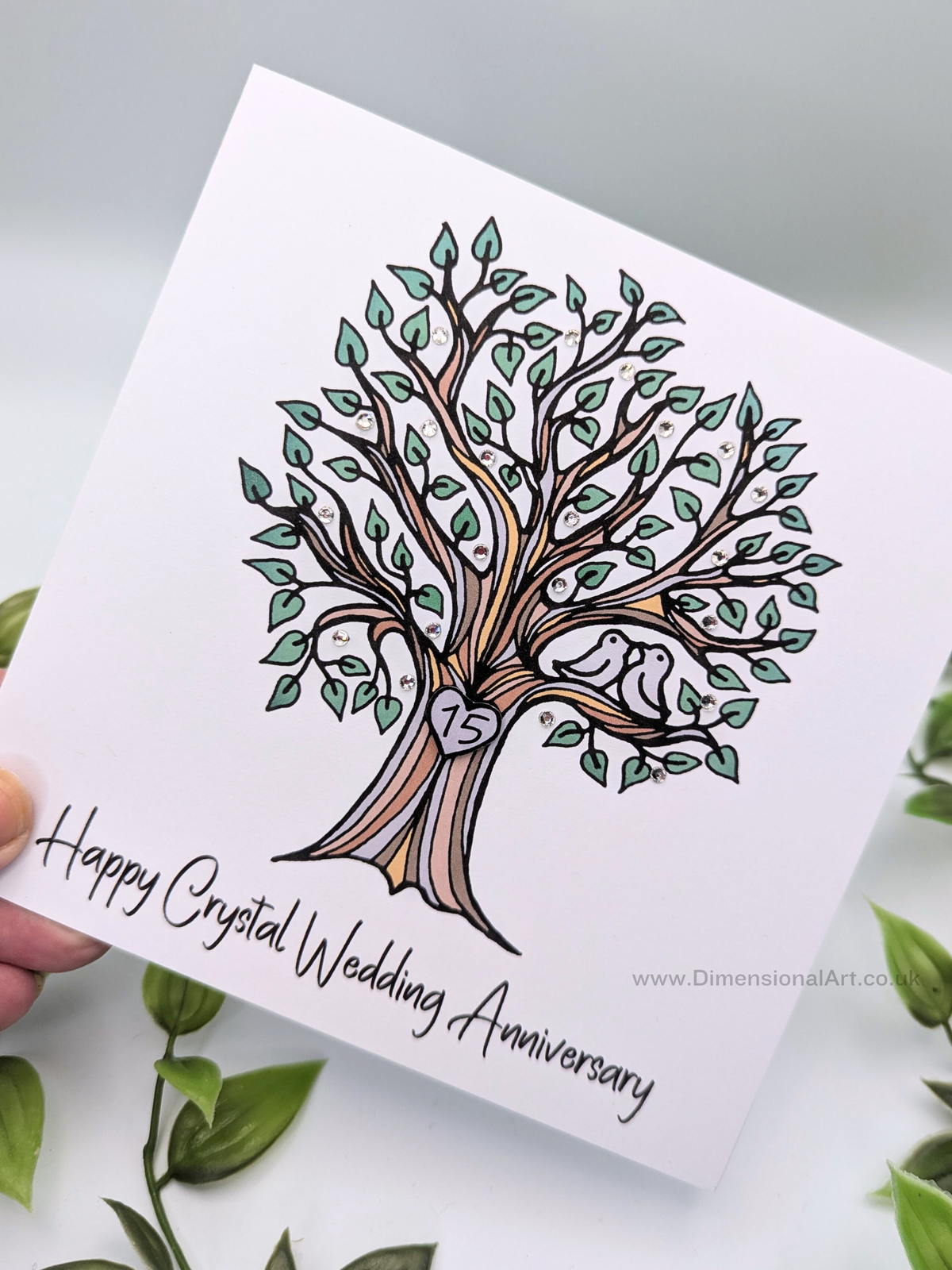15th Crystal Anniversary Card