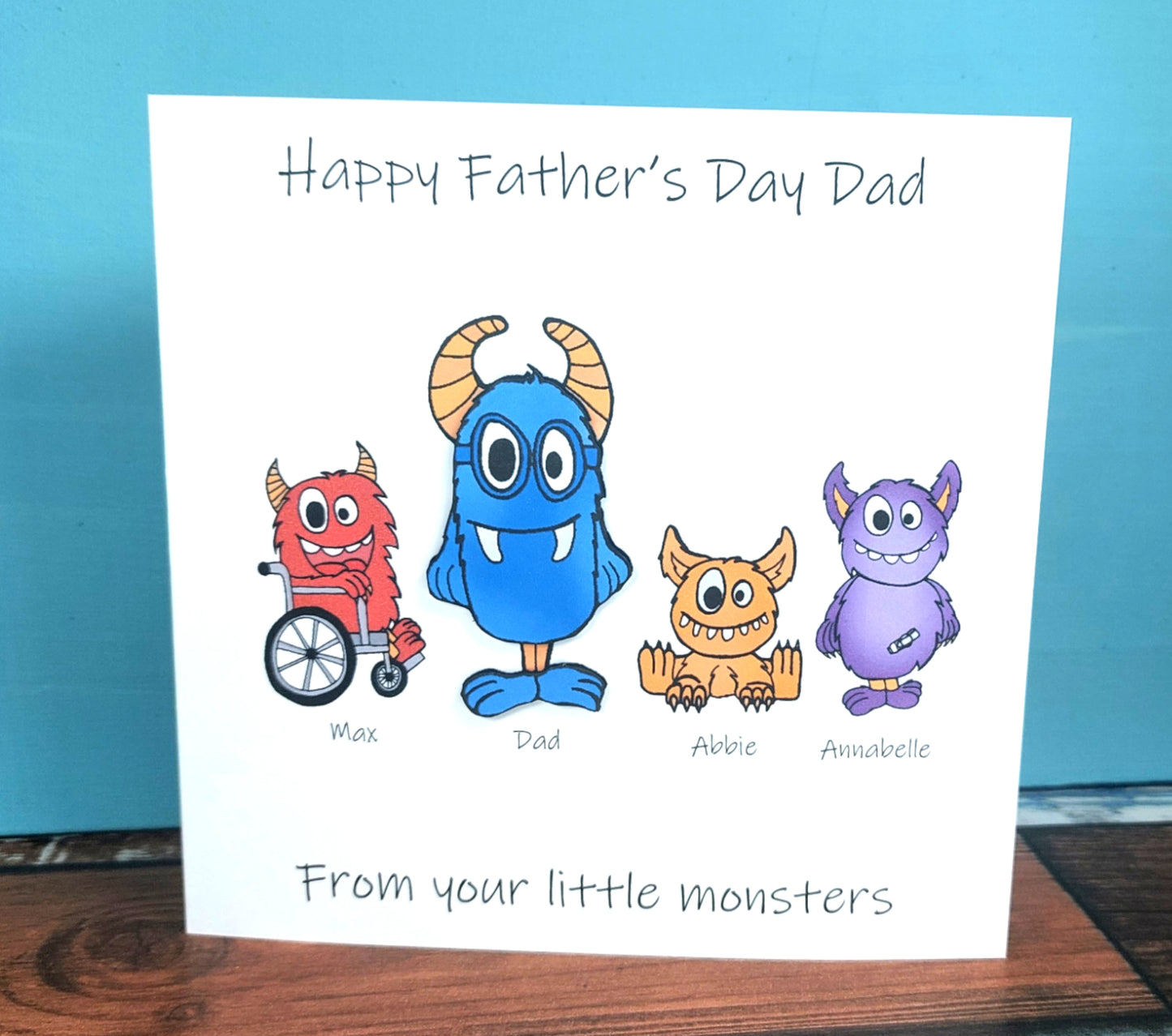 PERSONALISED Dad From the Little Monsters Birthday Card