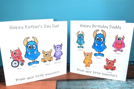 PERSONALISED Dad From the Little Monsters Birthday Card