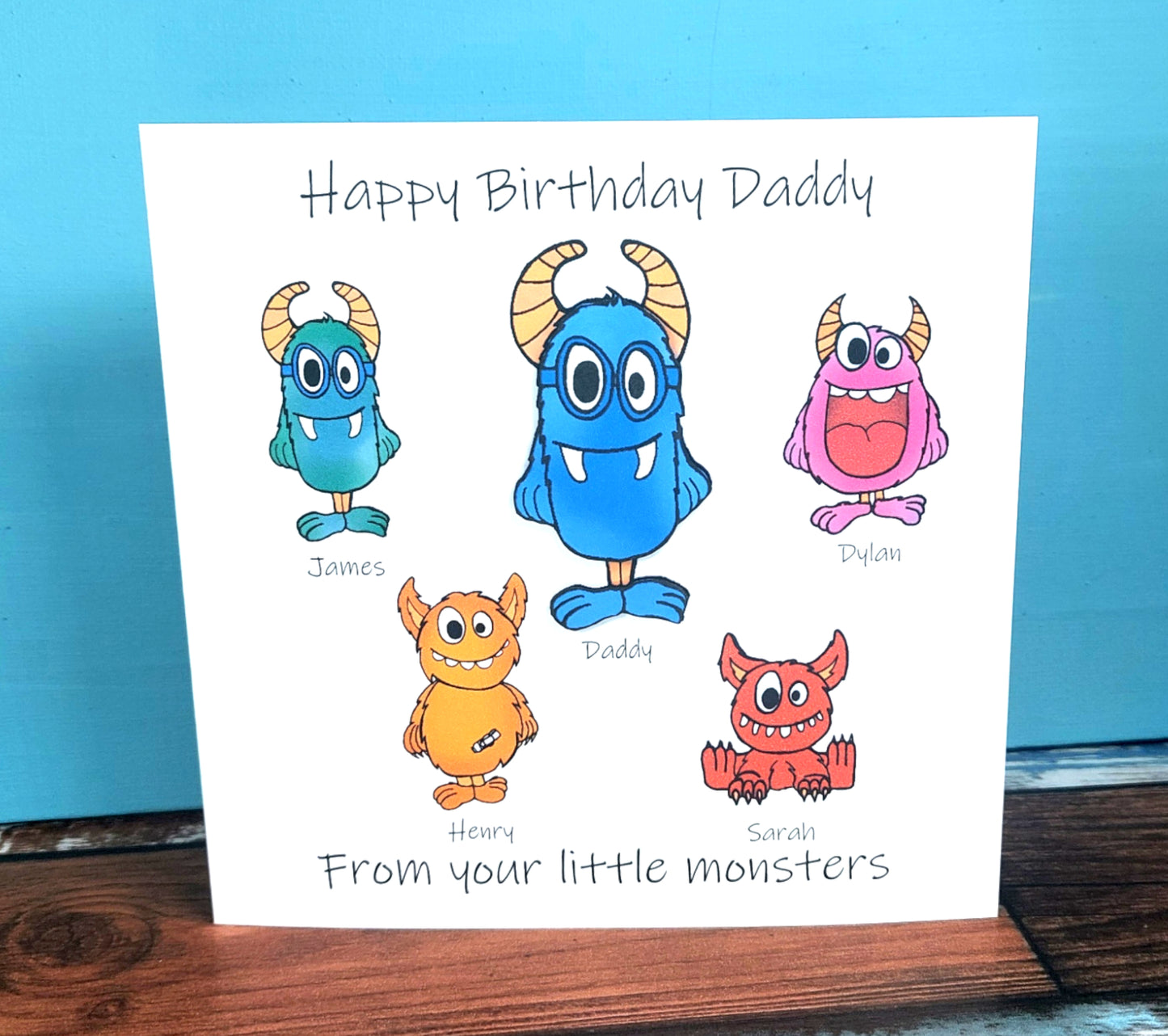 PERSONALISED Dad From the Little Monsters Birthday Card