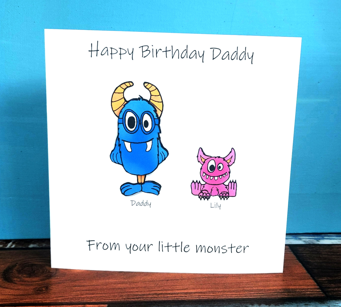 PERSONALISED Dad From the Little Monsters Birthday Card