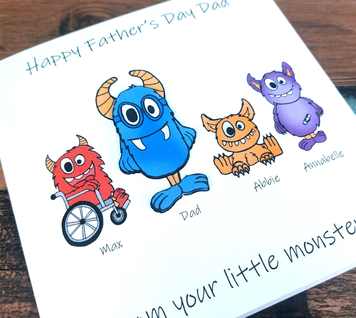 PERSONALISED Dad From the Little Monsters Birthday Card