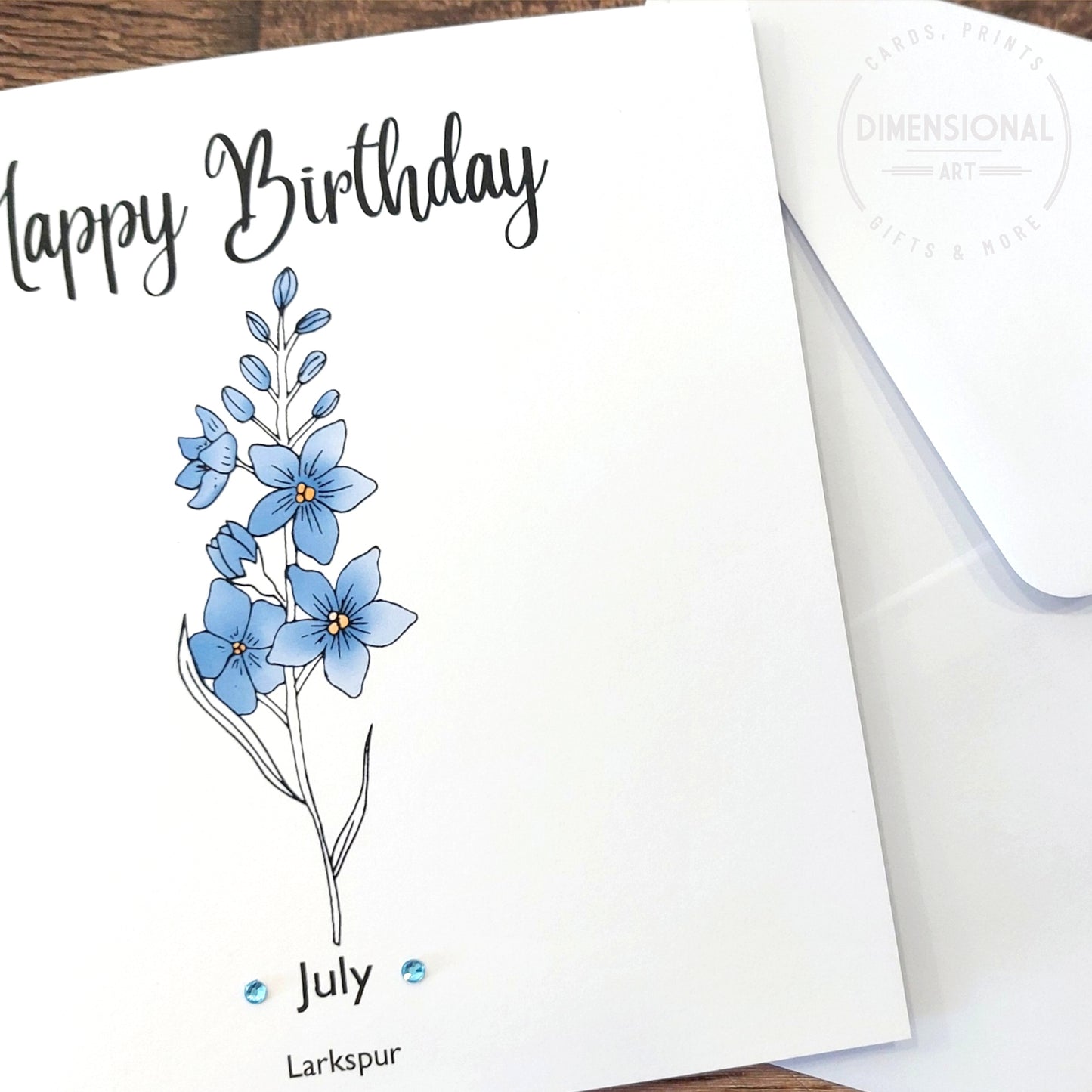 July - Larkspur - Birthday Flower Card