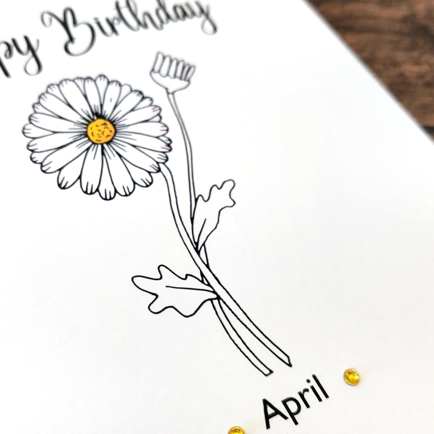 April - Daisy - Birthday Flower Card
