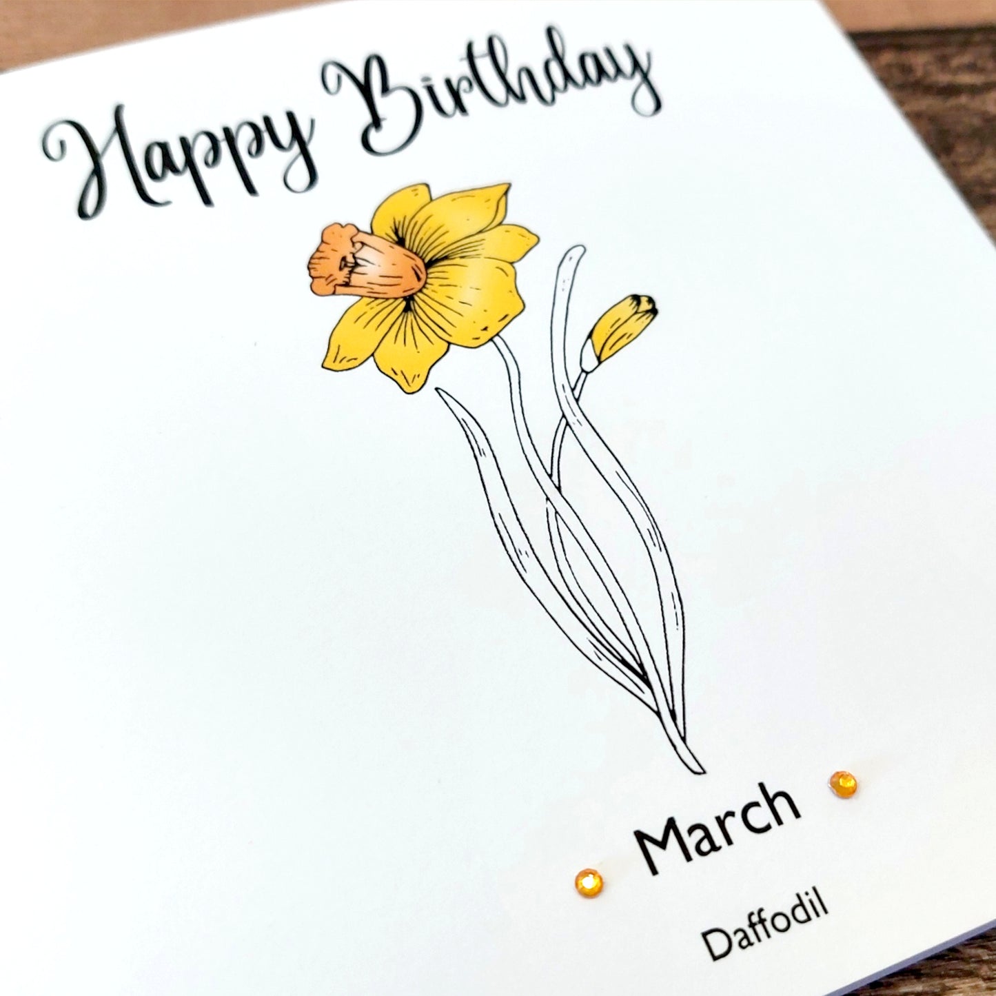 March - Daffodil - Birthday Flower Card