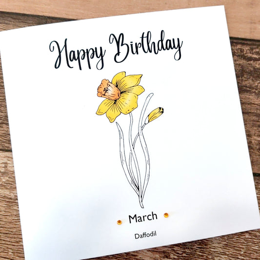 March - Daffodil - Birthday Flower Card