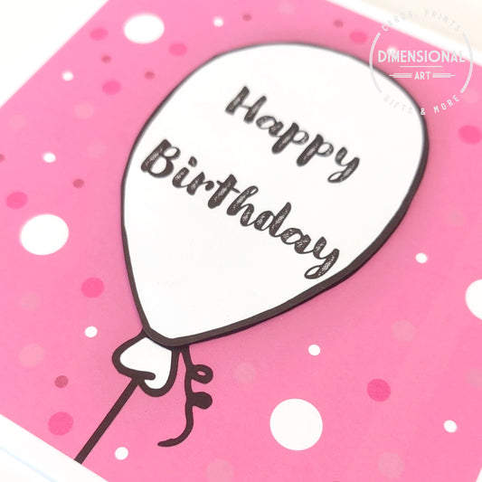 Pink Balloons Birthday Card