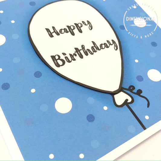 Blue Balloons Birthday Card