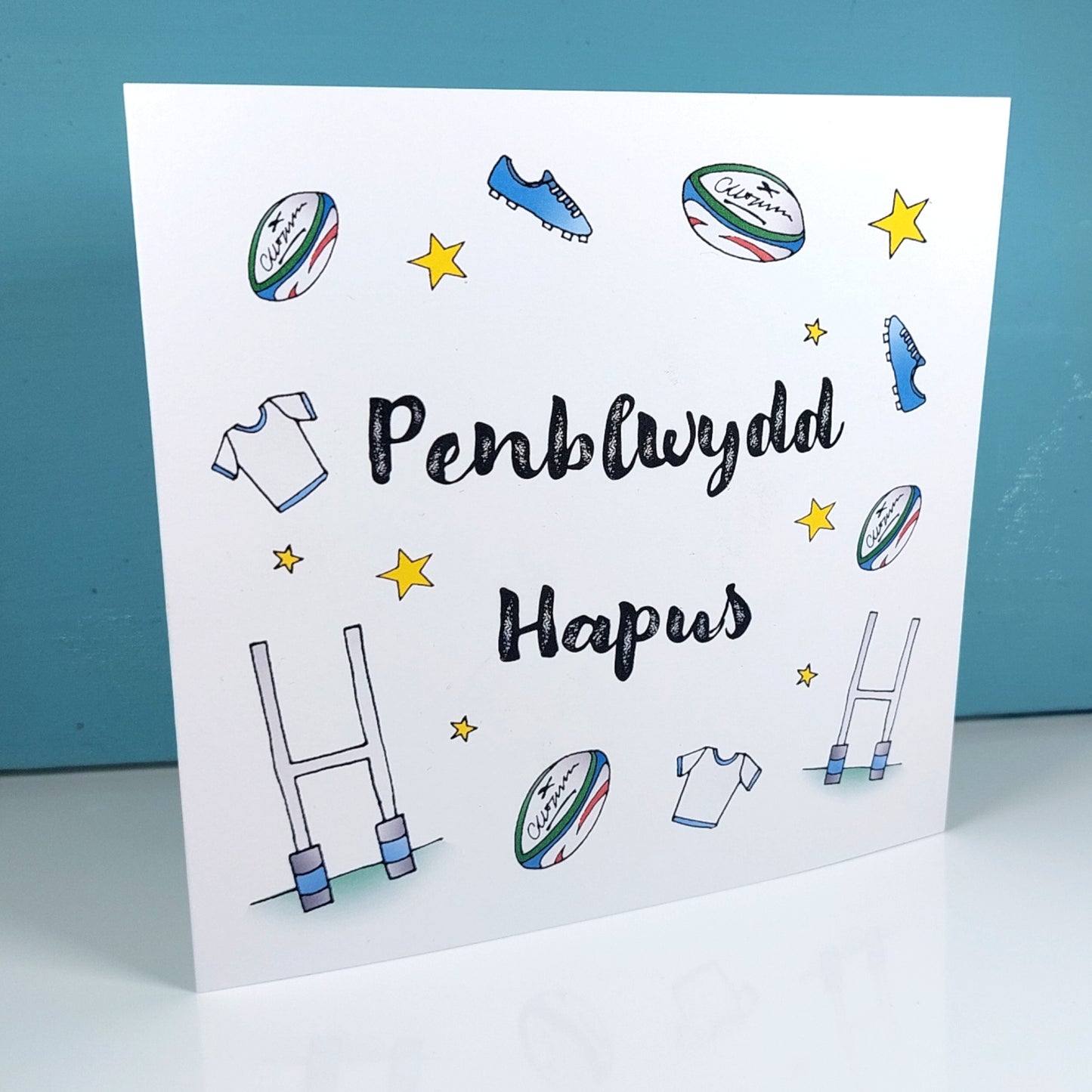 Rugby Penblwydd Hapus (Birthday Card) - Welsh Card