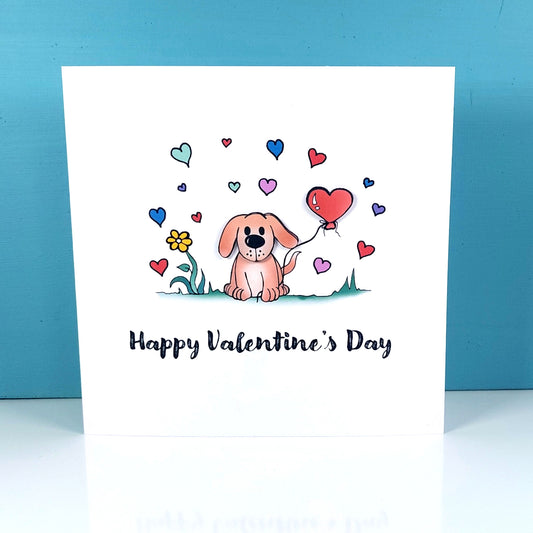 Dog Happy Valentines Day Card