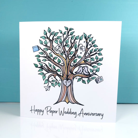 1st Paper Anniversary Card