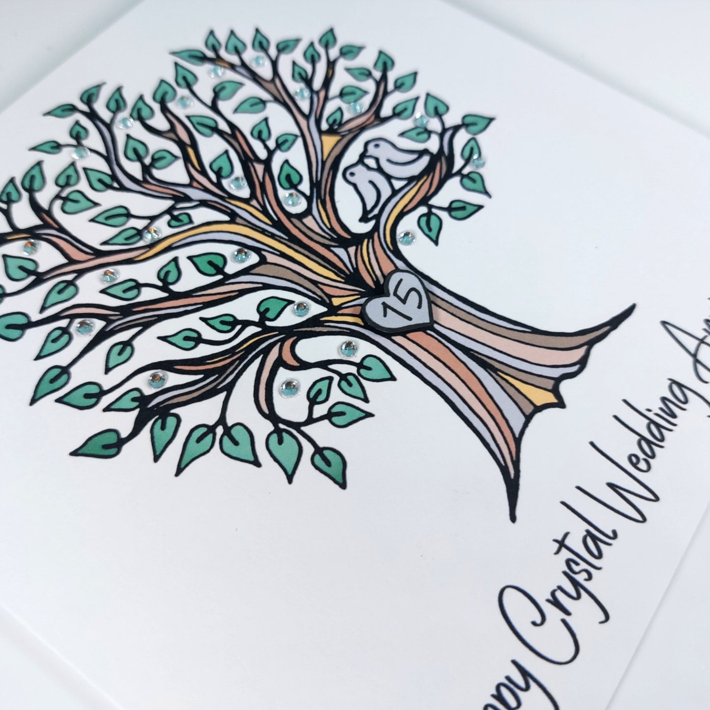 15th Crystal Anniversary Card