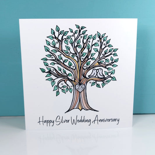 25th Silver Anniversary Card