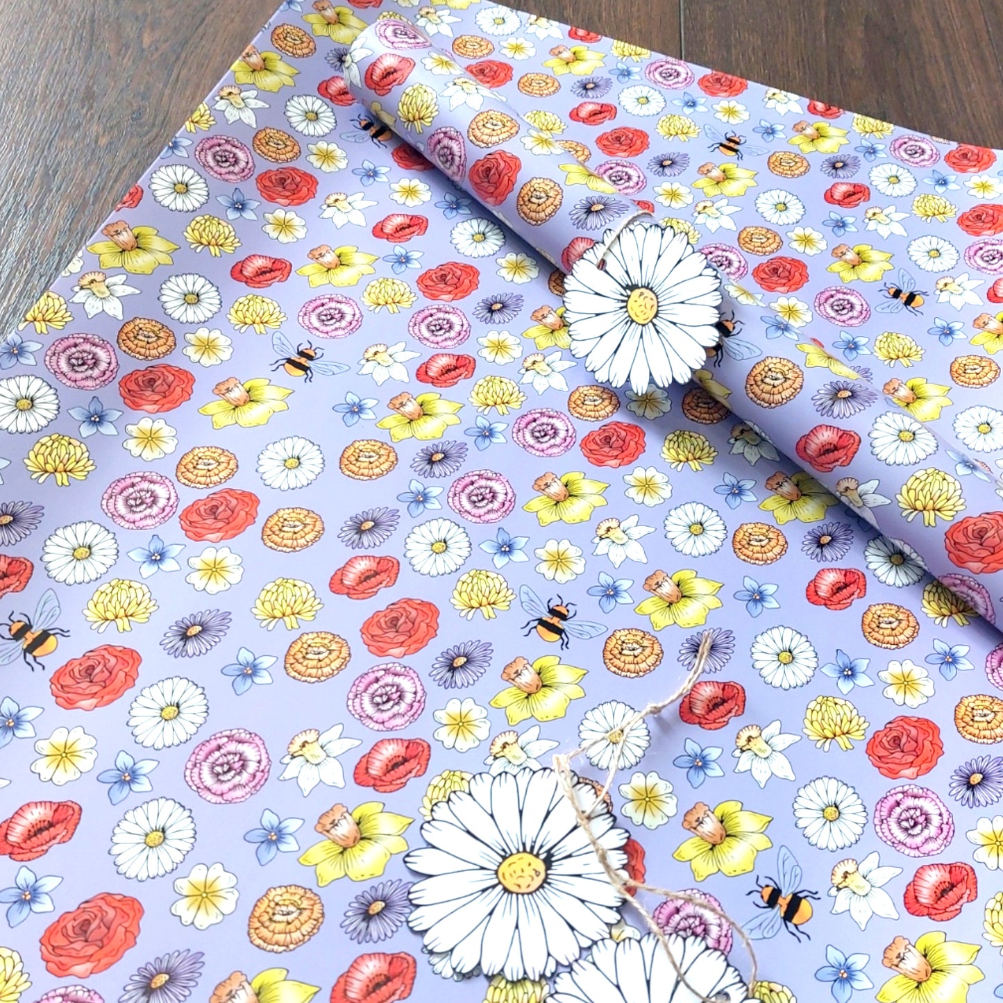Flowers and Bees Gift Wrap and Tags (Wrapping Paper)