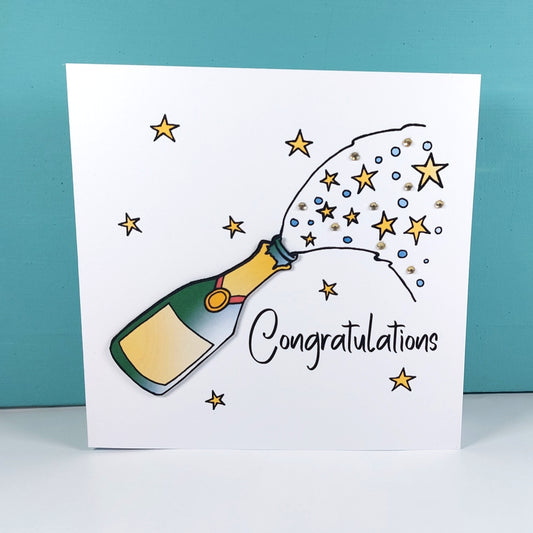 Champaign bottle Congratulations Card
