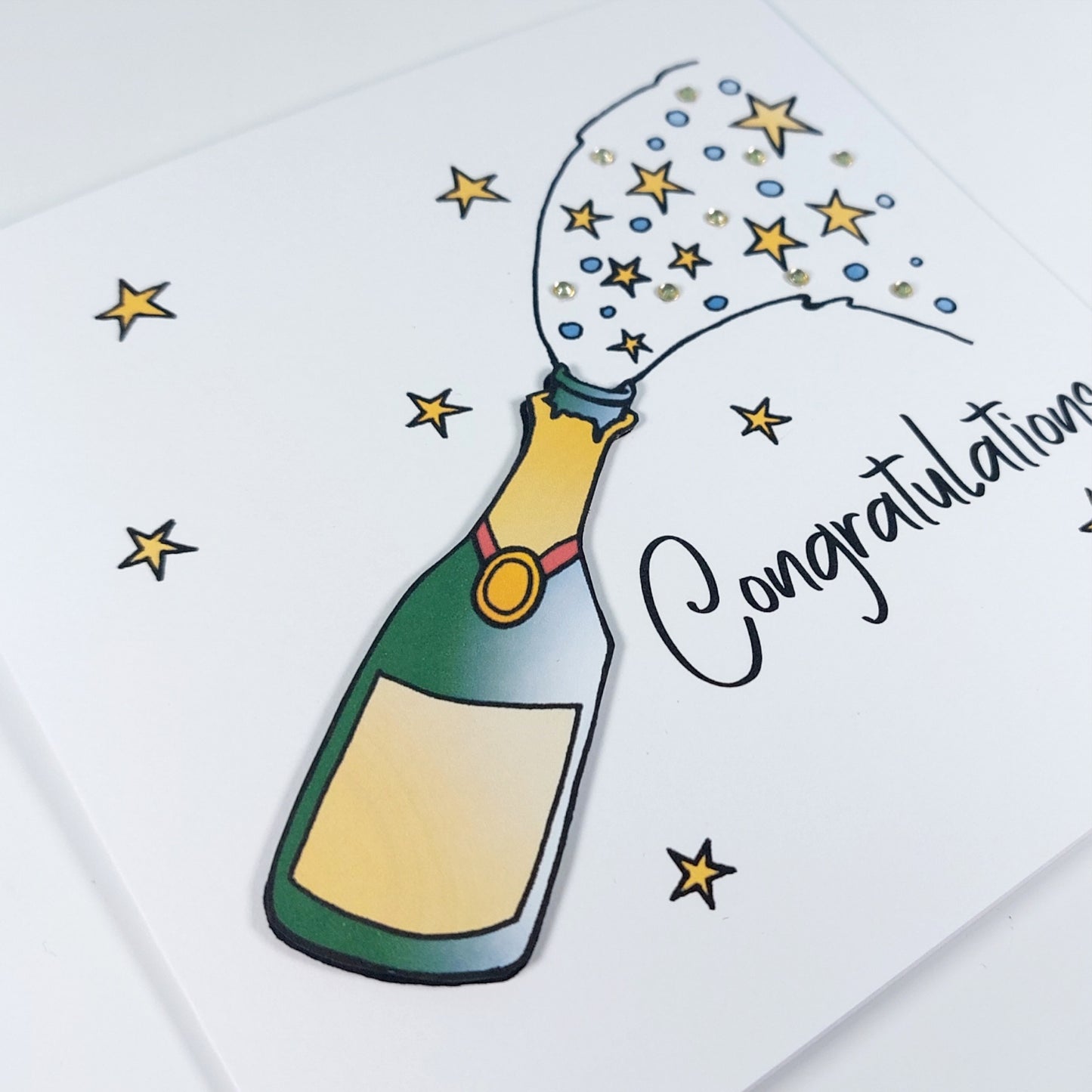 Champaign bottle Congratulations Card