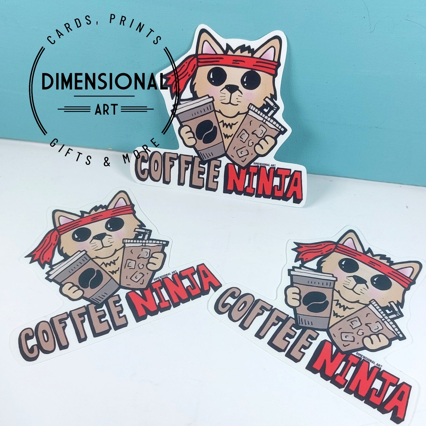 Coffee Ninja Cat Sticker