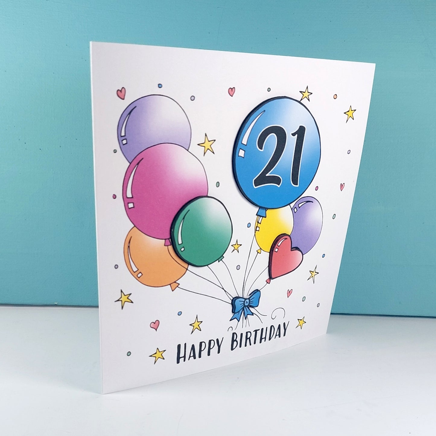 21st Balloons Birthday Card