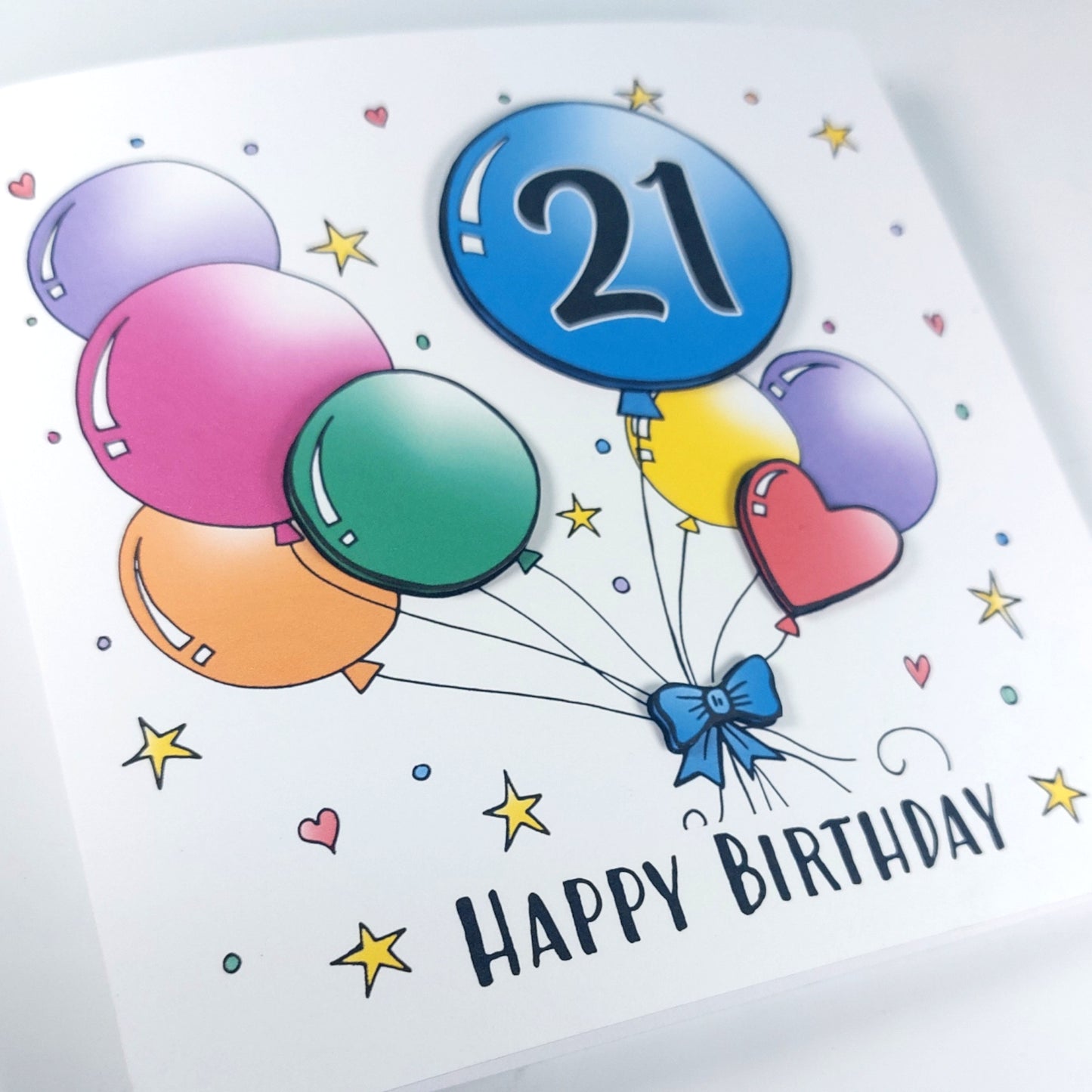 21st Balloons Birthday Card