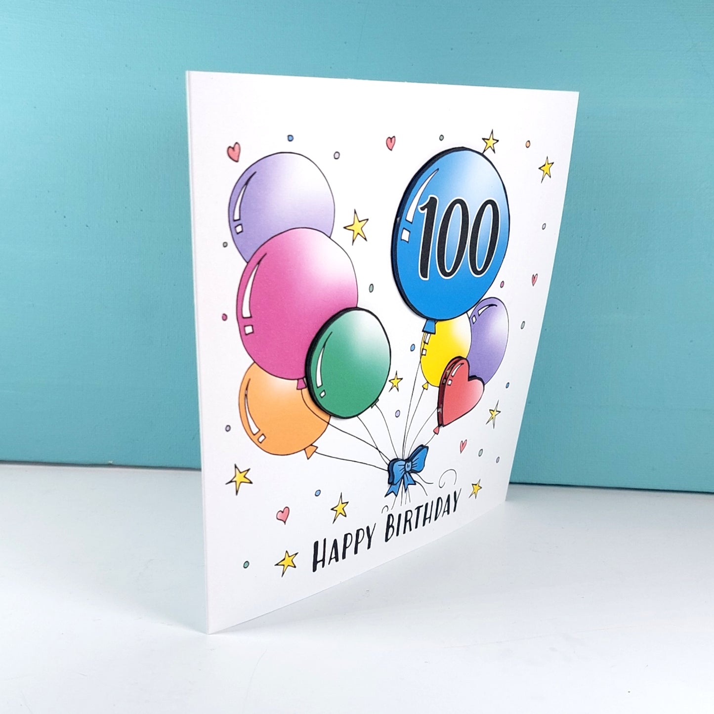 100th Balloons Birthday Card