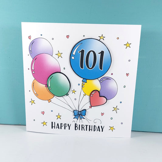 101st Balloons Birthday Card