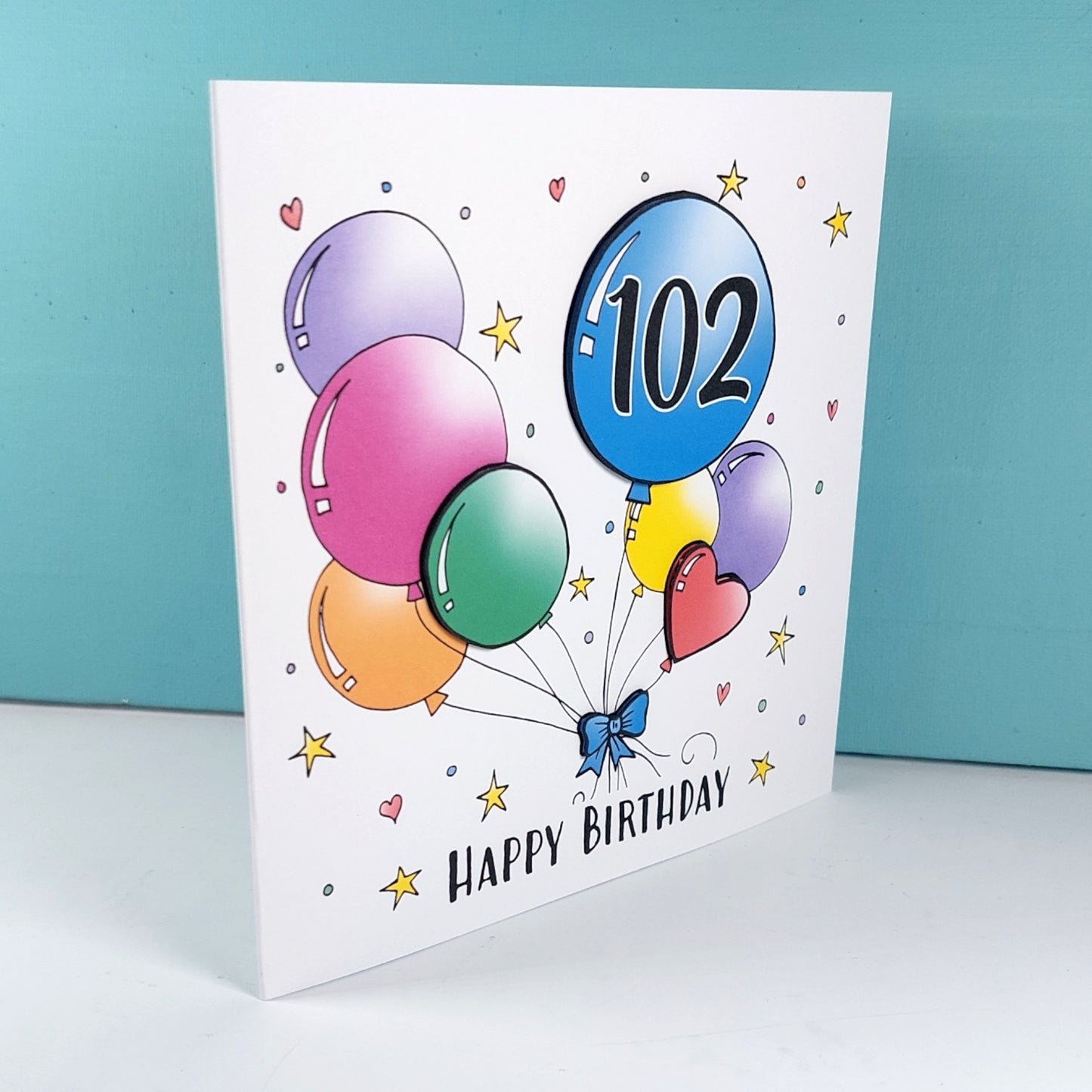 102nd Balloons Birthday Card