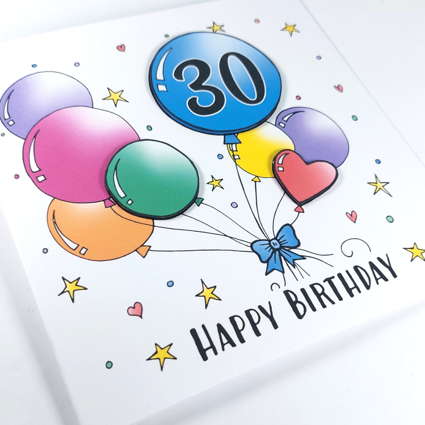 30th Balloons Birthday Card