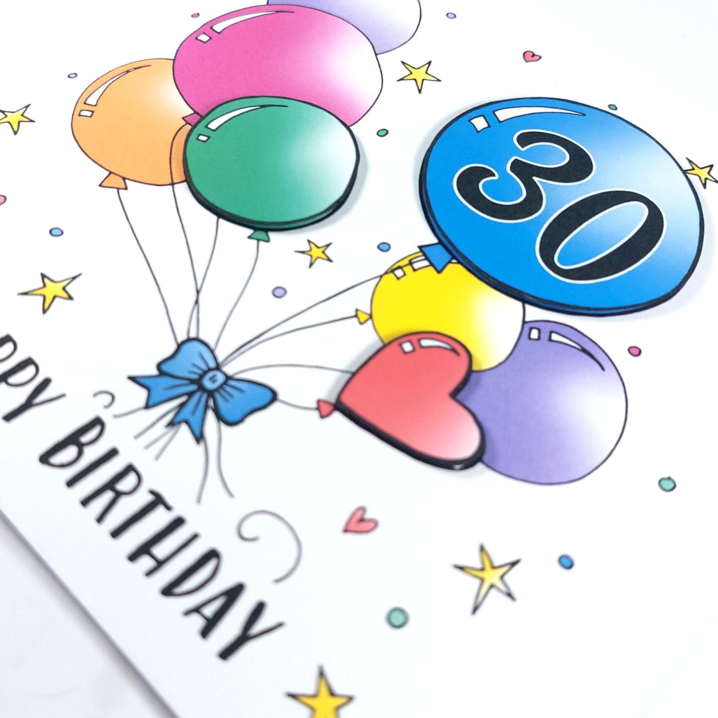 30th Balloons Birthday Card