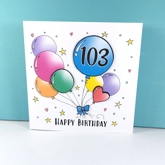103rd Balloons Birthday Card