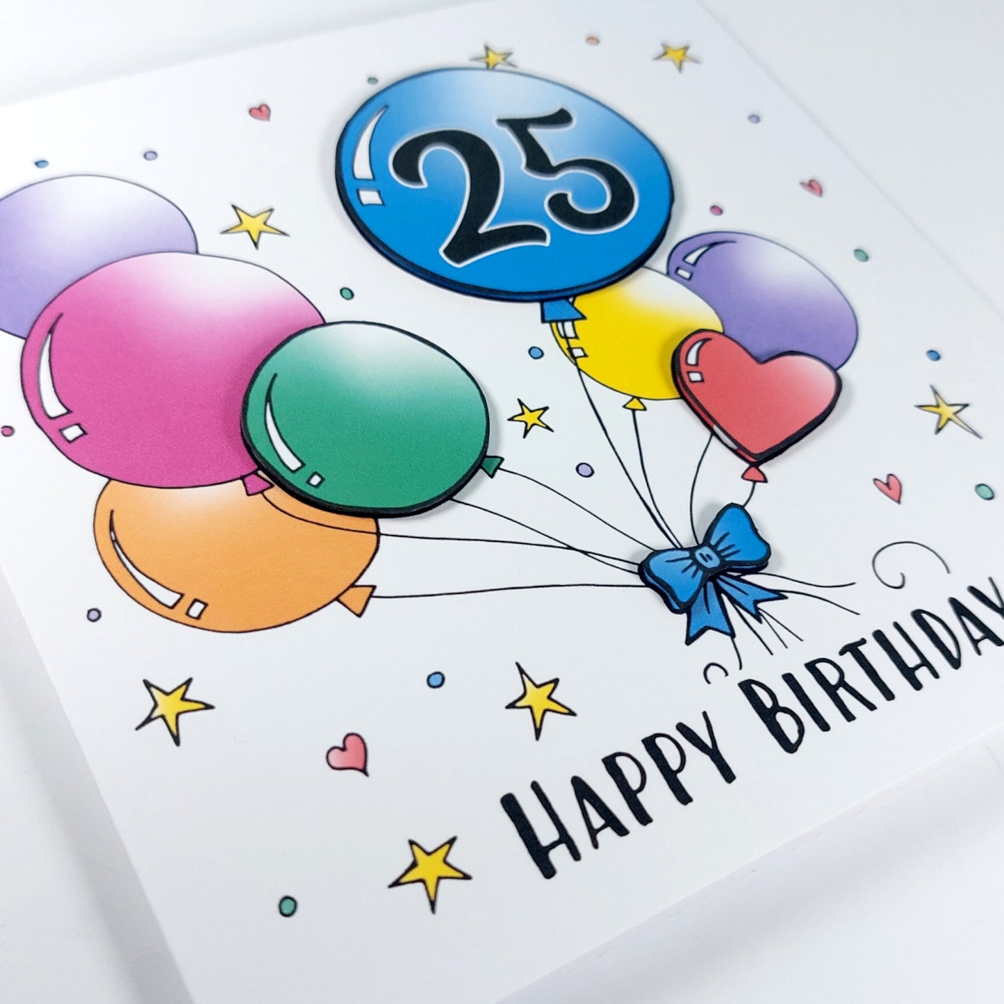 25th Balloons Birthday Card