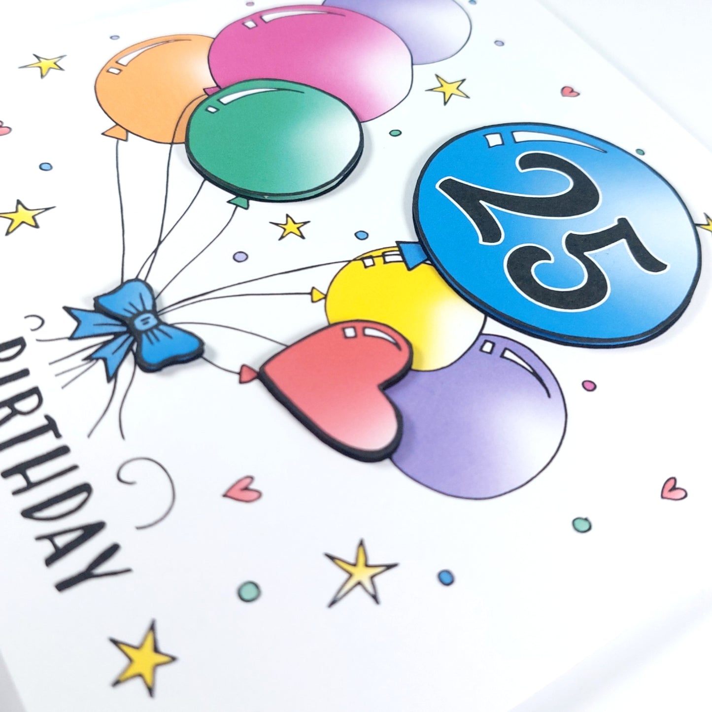 25th Balloons Birthday Card