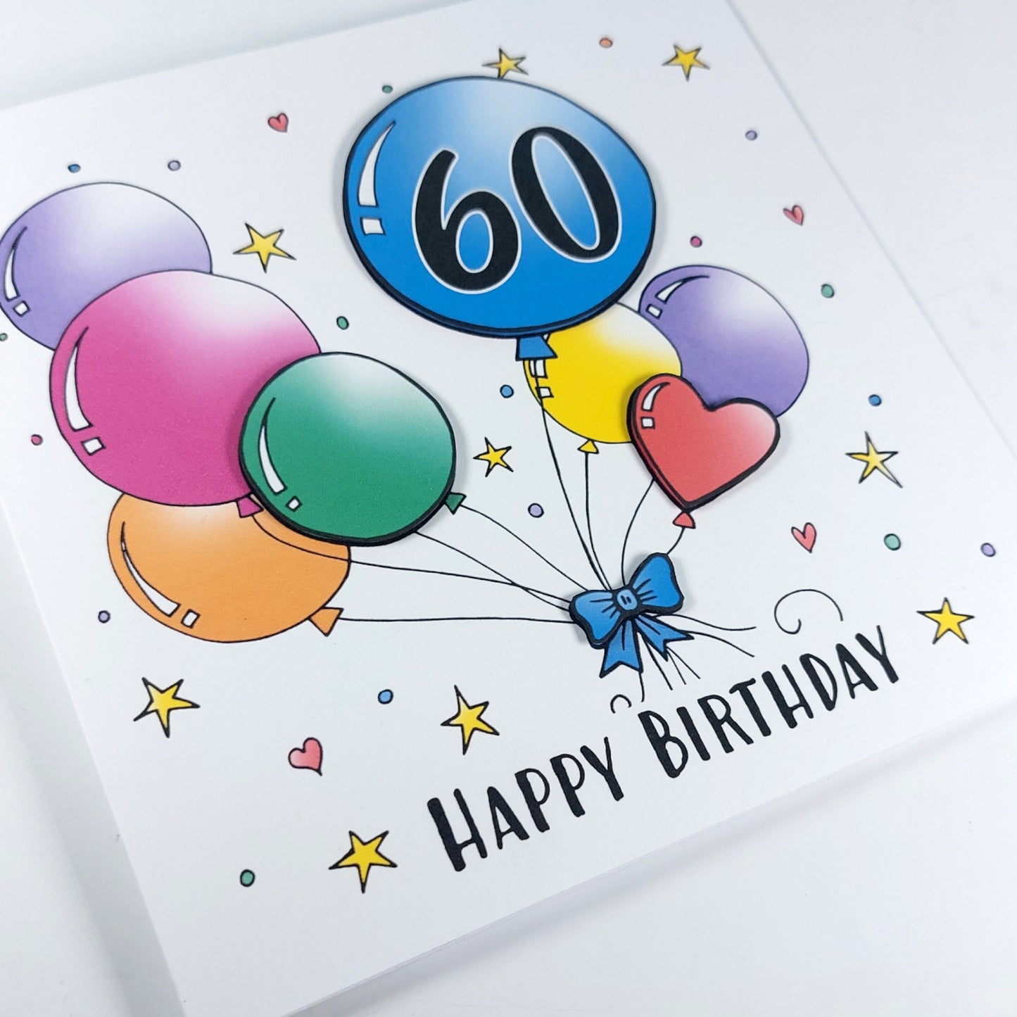 60th Balloons Birthday Card