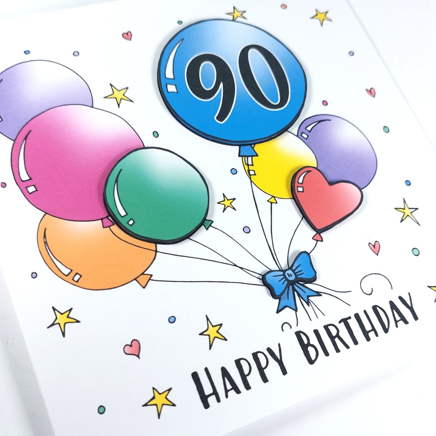 90th Balloons Birthday Card