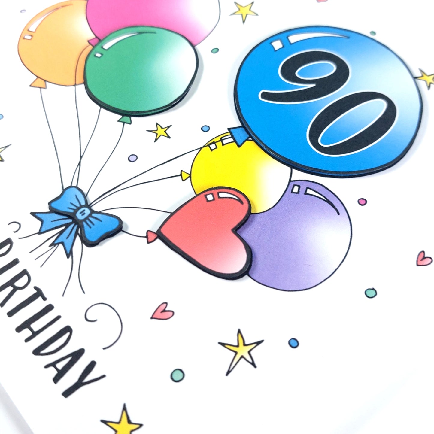 90th Balloons Birthday Card