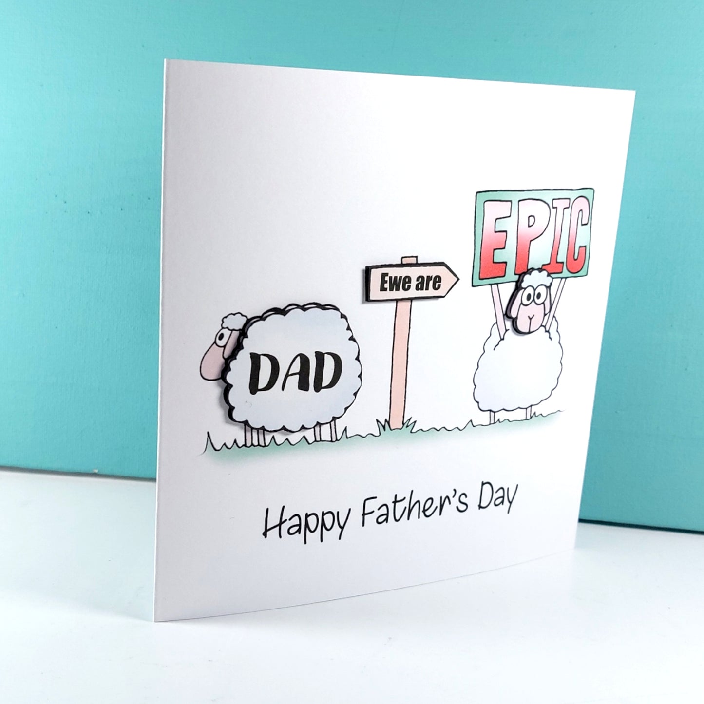 Dad ewe are epic sheep happy fathers Card