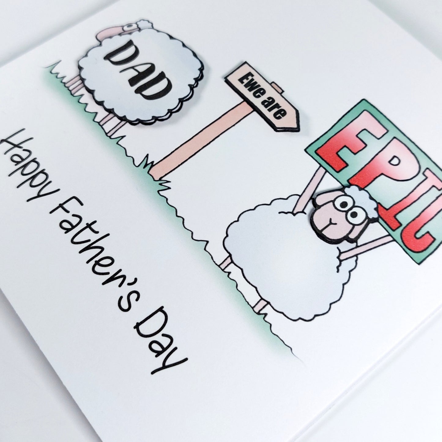 Dad ewe are epic sheep happy fathers Card