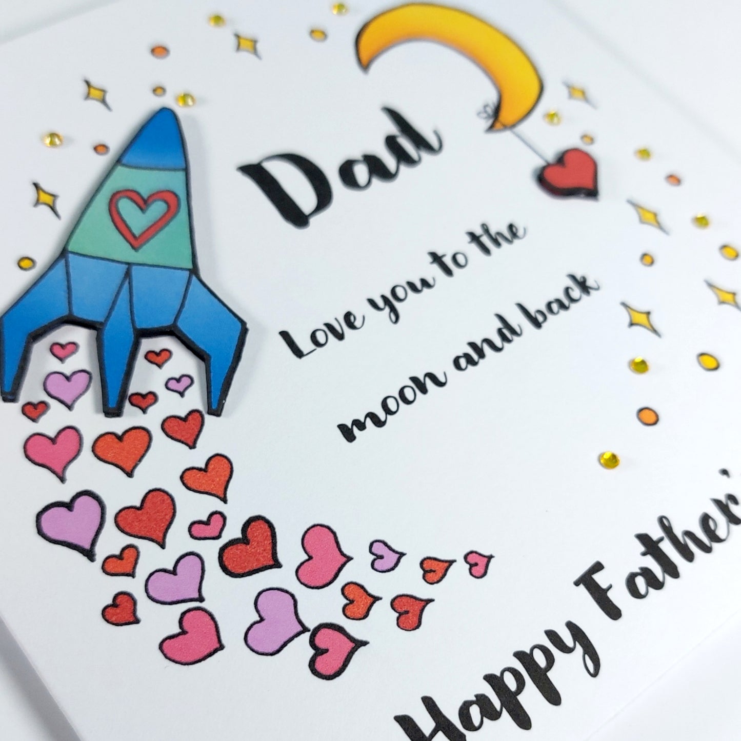 Dad love you to the moon and back happy fathers Card