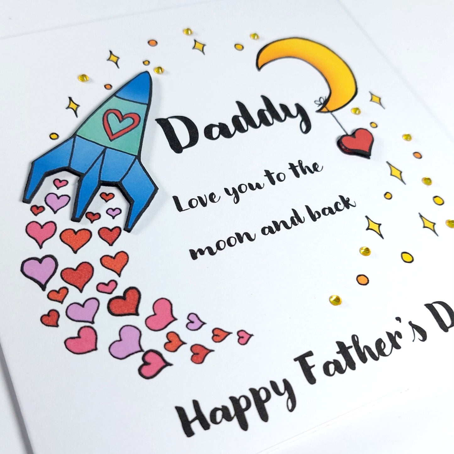Daddy love you to the moon and back happy fathers Card