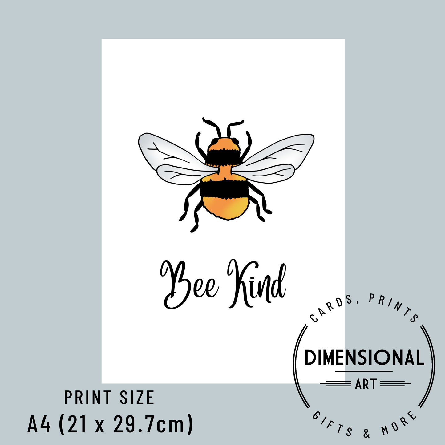 Bee Kind A4 Print