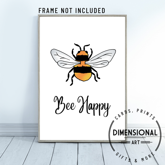 Bee Happy A4 Print